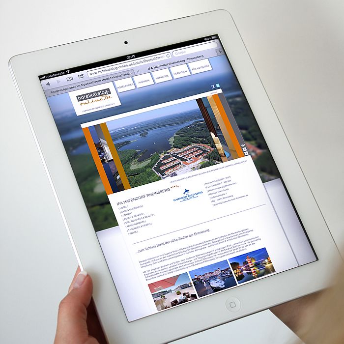 Nun auch für iPad optimiert: Hotels wie das IFA Hafendorf Rheinsberg gewinnen mit hotelkatalog-online.de mehr Gäste und Direktbuchungen