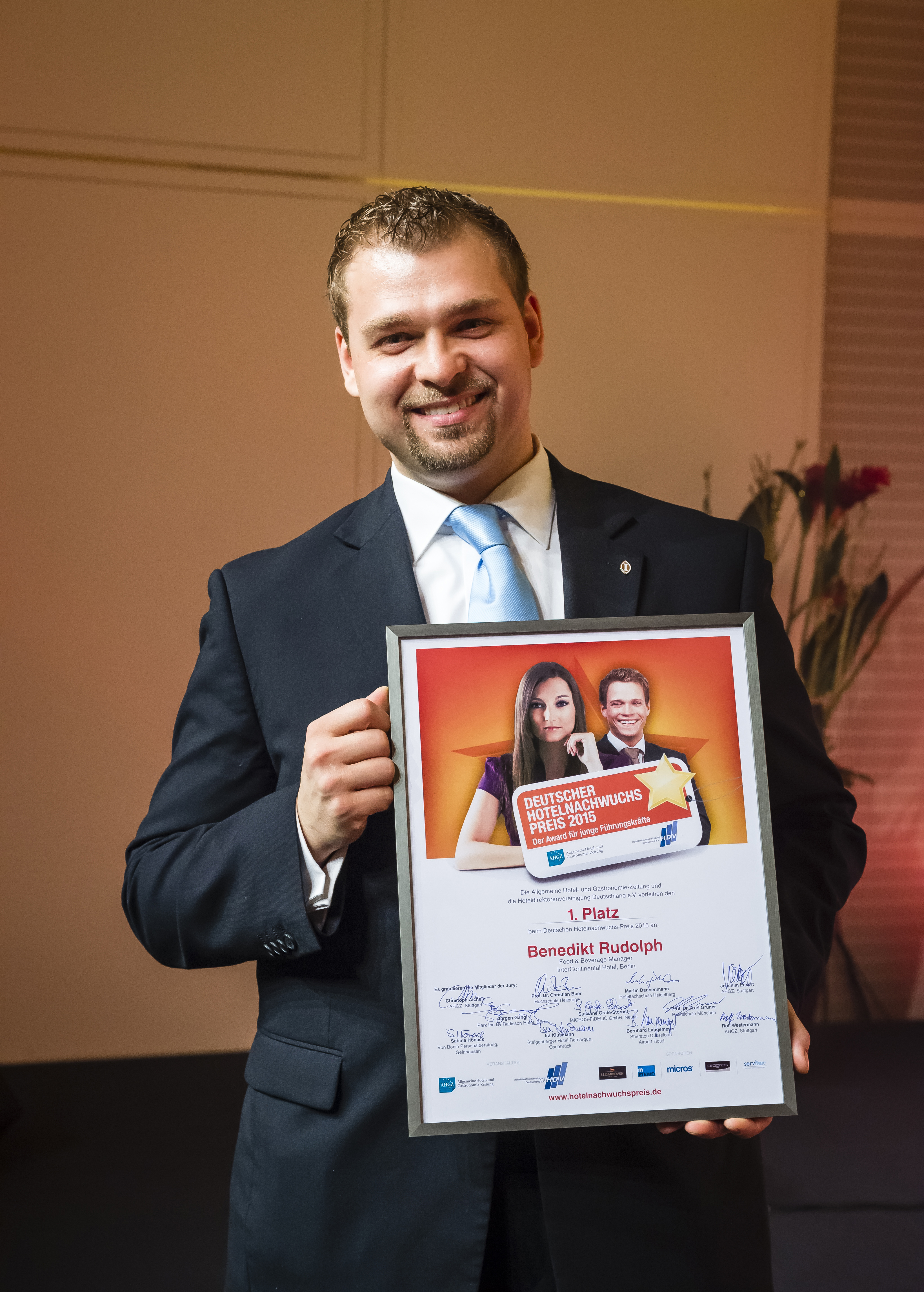 Benedikt Rudolph - Sieger des Deutscher Hotelnachwuchs-Preises 2015