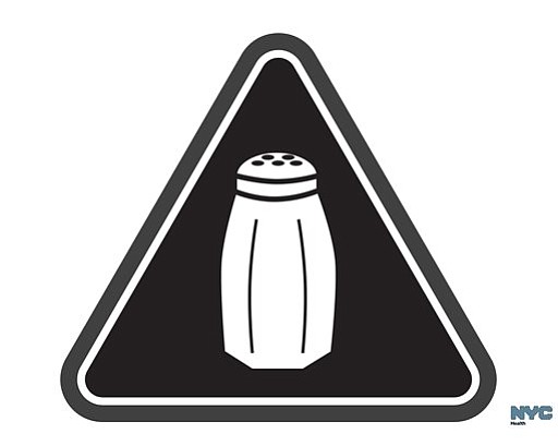 Warnung vor zuviel Salz in den Speisen - Neues Warnschild für Restaurants (Grafik: NYC Health Department)
