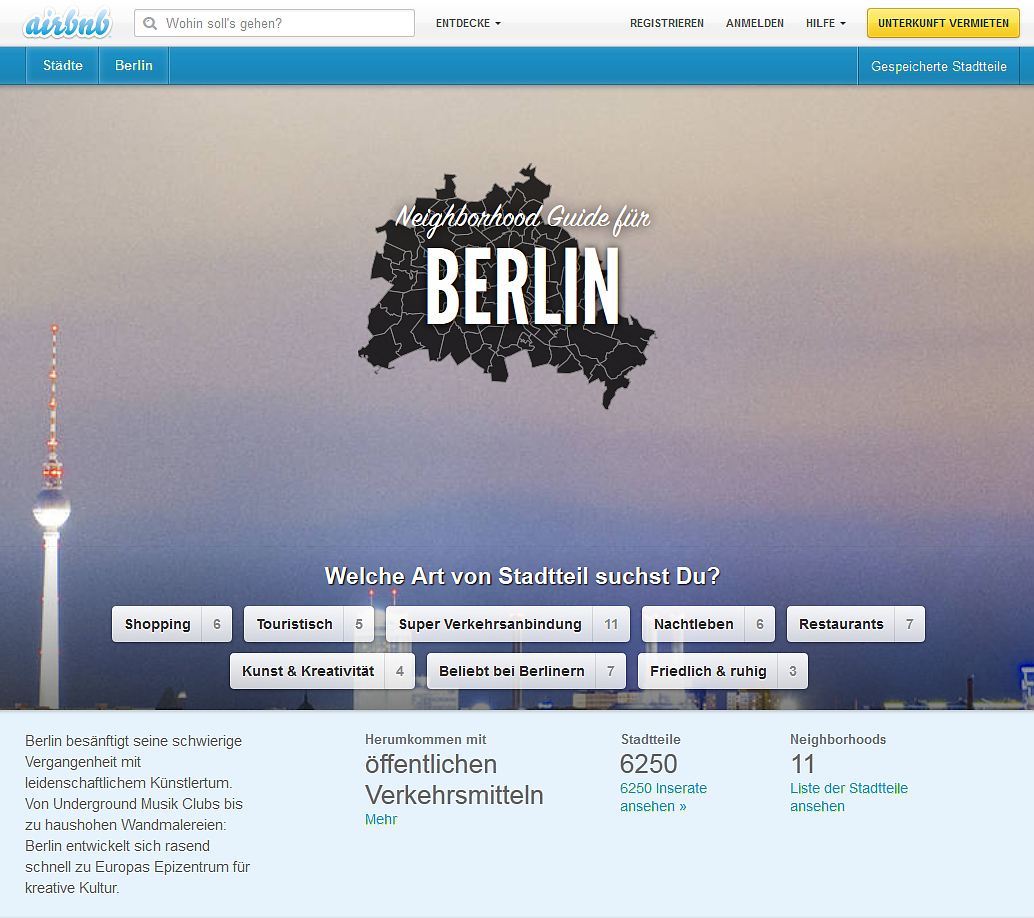 Davon dürfen sich Hotels eine Scheibe abschneidet: Airbnb bietet Authentizität - Anschluss an den Kiez (Screenshot: Airbnb)