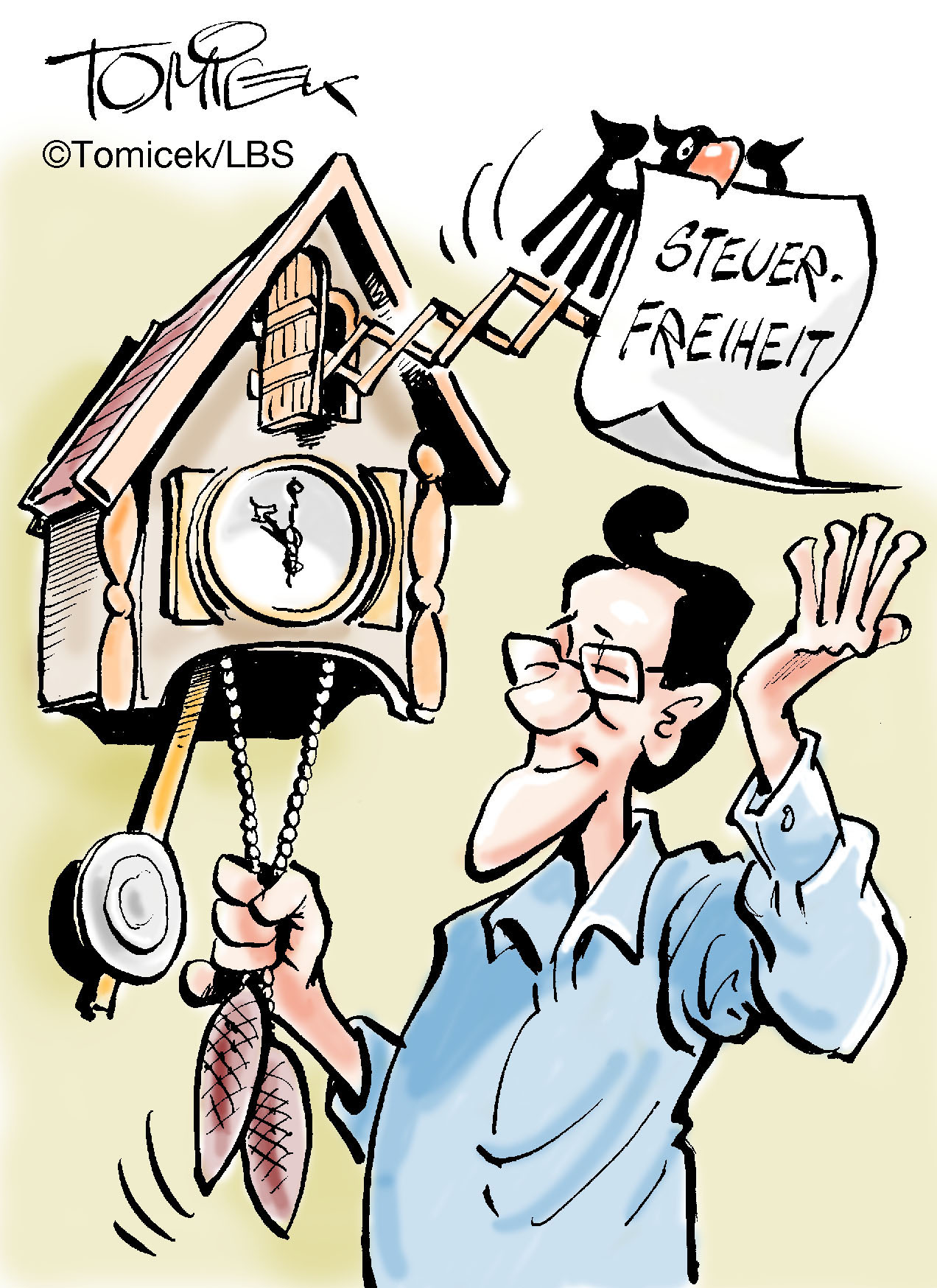 Steuerfrei - Karikatur: Tomicek/LBS